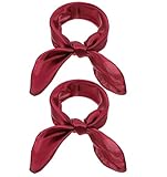ValueBargain 2Pcs Silk Scarf Red, 23.6
