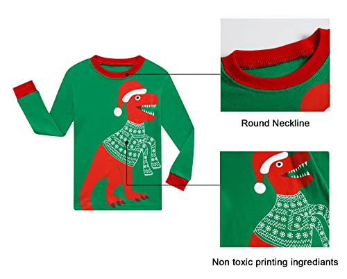 Benaive Boys Christmas Pajamas Kids Xmas Holiday Pjs 100% Cotton, 2-Piece Boys Sleepwear Long Sleeves Set Size 2T - image 5