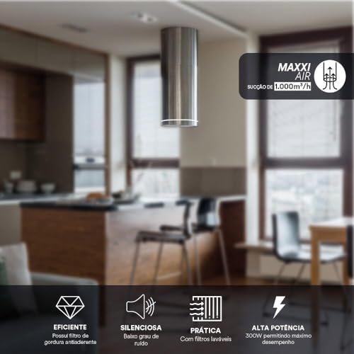 Coifa e Depurador de Ilha Eos 35cm Premium Redonda Inox Epco40irdi 220v