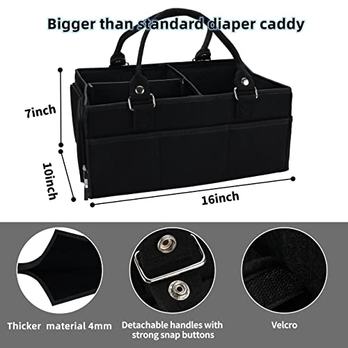 Baby-Diaper-Caddy-Organizer-for-Girl-Boy-Large-Nursery-Storage-Bin-Basket-Portable-Holder-Tote-Bag-for-Changing-Table-and-Car-Baby-Shower-Gifts-Newborn-Essentials-Baby-Registry-Must-Haves-Items-black