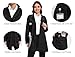 FABRACK Women's Professional Lab Coat 4-Button Long Sleeve Medical Coat with 3 Pockets, XS-XXL(Black, Medium)