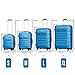 Zelsius Koffer Set 4 Stück, Blau | ABS Hartschalenkoffer mit Zahlenschloss, 4 Rollen und Innen Trennwand | Handgepäckkoffer, 4 teilig, Trolley, Groß, Luggage Set
