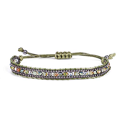 Bracelet tissé main en perles colorées : élégance ethnique rétro et ajustement parfait