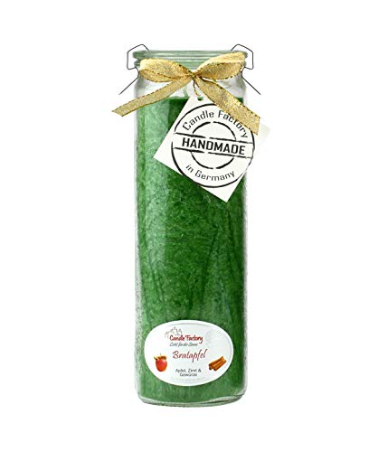 Candle Factory 306038 Big Jumbo - Vela aromática (aroma a manzana asada), color verde