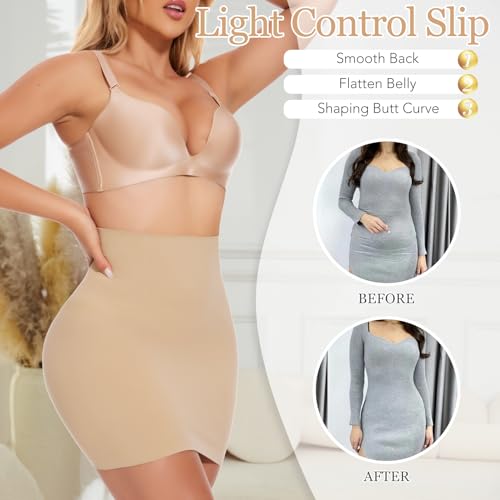 MISS MOLY Shapewear Half Slips for Women High Waist Body Shaper Seamless Tummy Control Skirt Smoother Under Dresses2