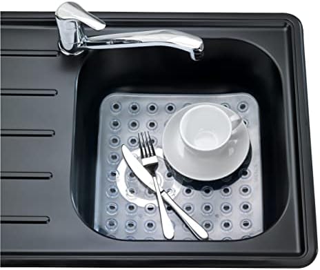 WENKO Kristall przezroczyste dno zlewu - bardzo grube, plastik, 27,5 x 1 x 31 cm, przezroczyste