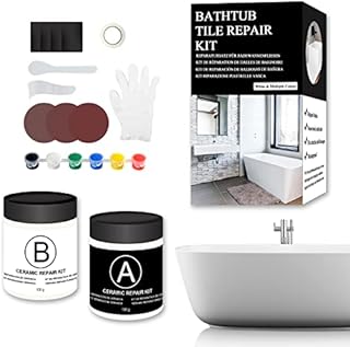 Bathtub Repair Kit, White Tub Tile Crack Refinishing Kit for Porcelain, Acrylic, Fiberglass, Stone, Ceramic Refinishing Kit for Repair Scratch, Holes, Cracks & Countertop with Multiple Toning Paints