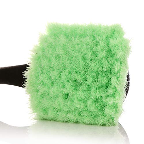 CARCAREZ 20" Long Handle Tire Brush for Auto Car Vehicle Truck Motorcycle Wheel Cleaning (Angled Head), Pack of 2 - Thumbnail 3