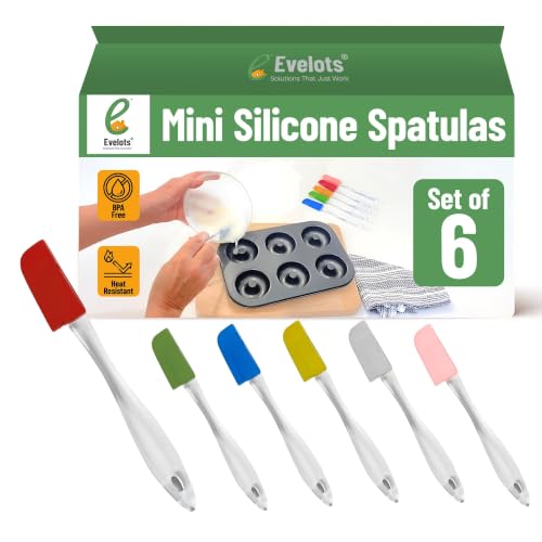 Evelots 6-Piece Mini Spatula Set, Small Silicone Spatulas for Baking