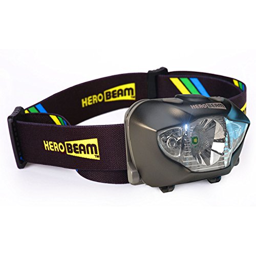 HeroBeam® LED Stirnlampe  Beste Taschenformat Kopflampe zum Joggen, Wandern, Radfahren, Lesen, Handwerk oder Naturabenteuer. Weiß/Rot Licht Modi  Leicht, Bequem und Wetterfest  AKKUS ENTHALTEN  5 Jahre GARANTIE