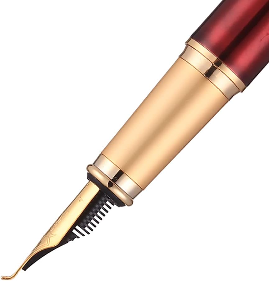 erofa Picasso 902 Gentleman Collection Fountain Pen Bent Nib with Converter, Noble Red Writing Pen