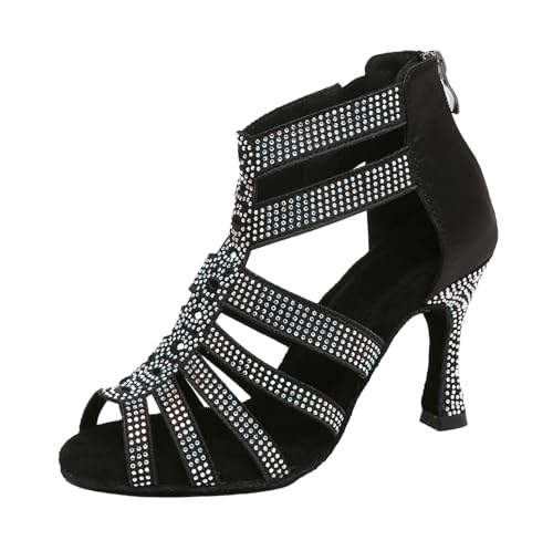 Women’s Latin Dance Shoes Ballroom Boots for Wedding Fashion High Heels with Soft Sole for All-Day Wear