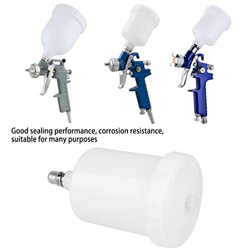 Pote de pistola de pulverização, pote de tinta de ar de plástico com alimentação por gravidade, pote
