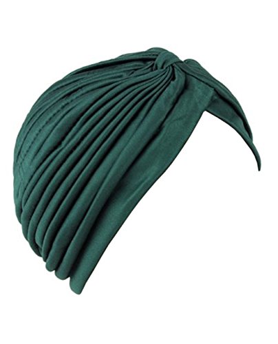Preisvergleich Produktbild NYFASHION101 Klassischer Turban Kopfbedeckung für Damen. Guter Ideal bei Haarverlust. MK5016-Jäger Grün