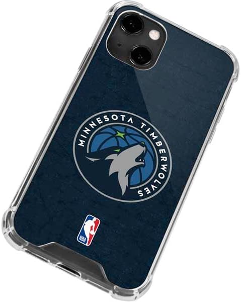 Skinit Clear Phone Case Compatible with iPhone 13 - Officially Licensed NBA Minnesota Timberwolves Distressed Design