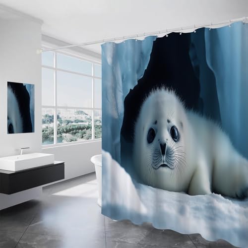 Rideau de Douche Grotte de Glace pour une Salle de Bains Polaire