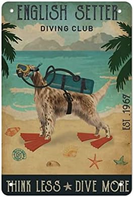 Tin Sign Metal Poster English Setter Retro Wall Poster Metal Tin ...