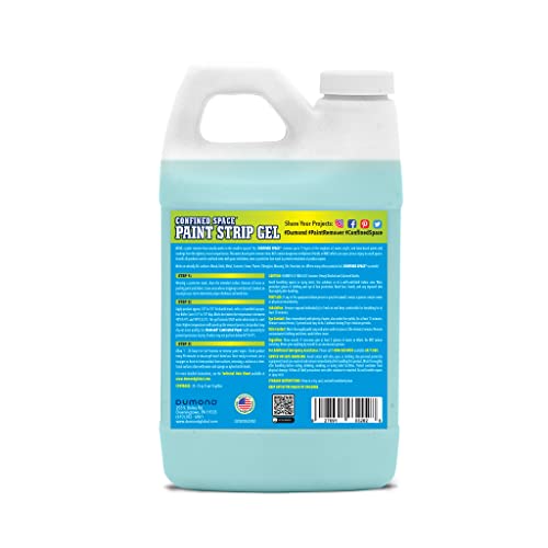 Dumond Confined Space Paint Strip Gel, Remove Up to 15 Layers of Latex, Oil, Acrylic & Water-Based Coatings from Small Spaces, Closets, Furniture, Sheds, Attics & More, Citrus Lime Aroma, 1/2 Gallon