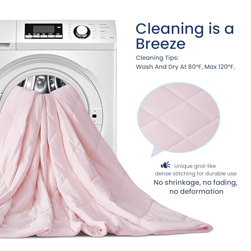 lasoftan Cooling Comforter Queen Size, Full Cooling Blanket, Light Pink by lasoftan - Image 7
