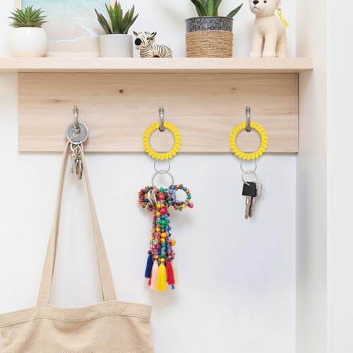 Image of TENOC Spiral Coil Keychain, Anti-lost Key Chain Holder Lanyard Cord for Sauna Outdoor Sports and Gym Pool