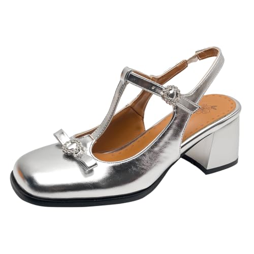 Chaussures femme talon moyen bout carré en ville ou au bureau avec style