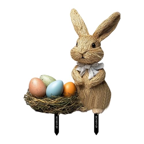 Coniglietto pasquale da giardino, spina da giardino per esterni, decorazione da giardino, coniglietti, tappi per uova, pali decorativi da giardino, per cortili, prati e sentieri
