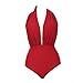Brazilian High Waist Bikini Sexy Triangle Push Up One Piece Swimsuits in Women Red