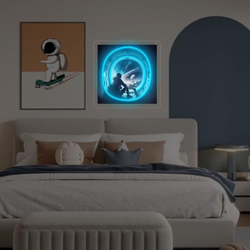 Image of Astronaut In The Spacecraft LED Neon Sign, Space Explorer Neon Lights for Wall Decor, Bedroom, Game Room, Office, Party, Christmas Gifts