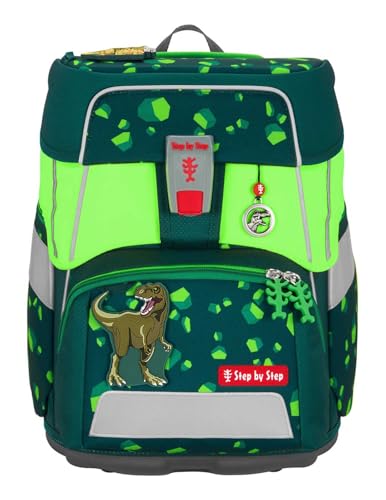 Step by Step Neon Pull-Over, Schulranzenüberzug in grün mit Reflektoren, passend für Space, Cloud, Giant & Basis, aus recyceltem Polyester, für mehr Sichtbarkeit im Straßenverkehr