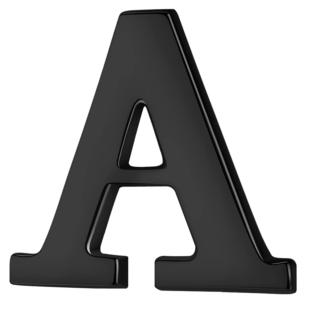 HONEY BEAR Black Initial Letter Tie Lapel Pin Brooch for Men Women Shirt