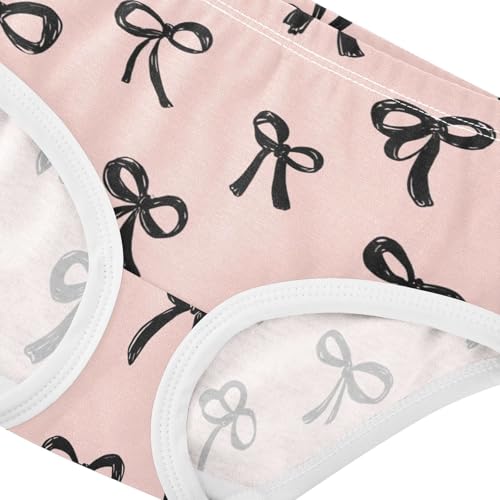 Wusikd Black Bow Girls' Underwear Cotton Girls Briefs Soft Toddler Underwear 2T4