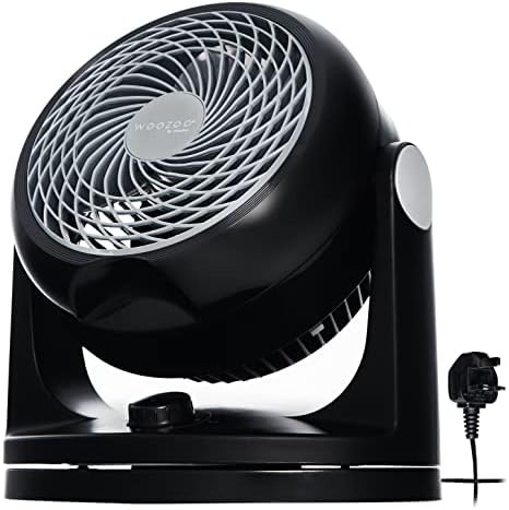 Woozoo ® by Ohyama, Silent desk fan / table fan, 34W, 33m², Oscillating, Vertically adjustable, Handle, 3 speeds, For office, living room, next to bed - Woozoo PCF-HM23 - White [UK model]