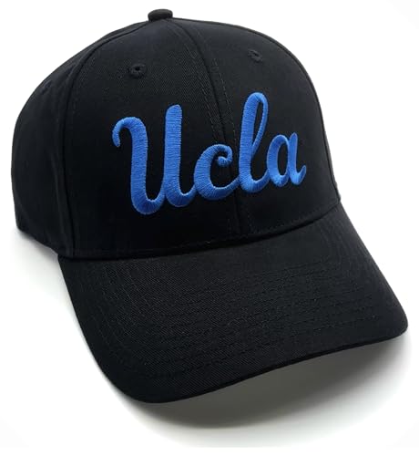 Gorra deportiva universitaria ajustable negra y azul miniatura 1