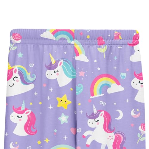 LQSZ Girls Pajamas Short Sleeve Toddler Girl Summer Pajamas 3 Piece Pjs Set Sleepwear for Girls 3-10 Years4