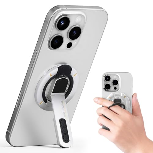 Image of Suicune Magnetic Phone Hand Holder with Double-Sided Magnet & Removable Design, Adjustable Kickstand and 360 Rotation, Compatible for All Phones and Universal Smartphone Desk Stand