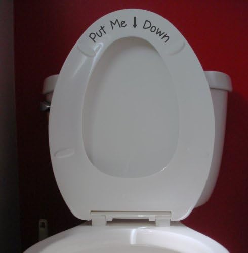 American Standard Put Me Down Toilet Seat Decal, Black, Oval, Modern, Vinyl, 9" W x 2" H