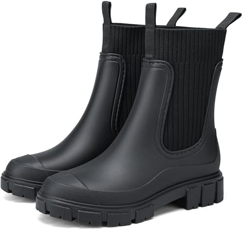 GETAC Botas de lluvia para Mujer impermeables, Botines de Dama re...