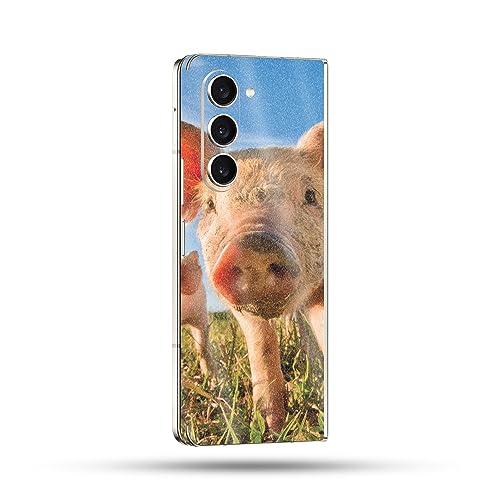 Image of MightySkins Glossy Glitter Skin Compatible with Samsung Galaxy Z Fold 5 Full Wrap - Pig Face | Protective, Durable High-Gloss Glitter Finish | Easy to Apply & Change Styles | Made in The USA