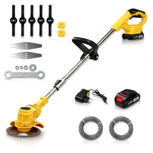 Image of GCGT-20 20V Cordless Brush Cutter & Grass Trimmer | 6000 RPM | 2 x 2.0Ah Batteries | Adjustable Length Shaft with Rotating Head | Blades & Circular Saw Blade Included
