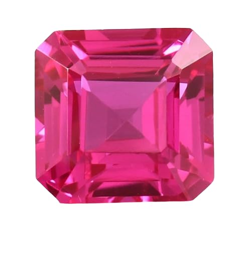 Rubellite Tourmaline naturelle 11mm gemme taillée Asscher pour bague pendentif collier DIY