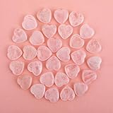 50Pcs Rose Quartz Heart Crystals, 0.8 Inch Heart Stones Bulk, Mini Healing Stones Rocks Hearts Shaped Worry Stone for Women Girlfriend Valentine's Day Gift Wedding