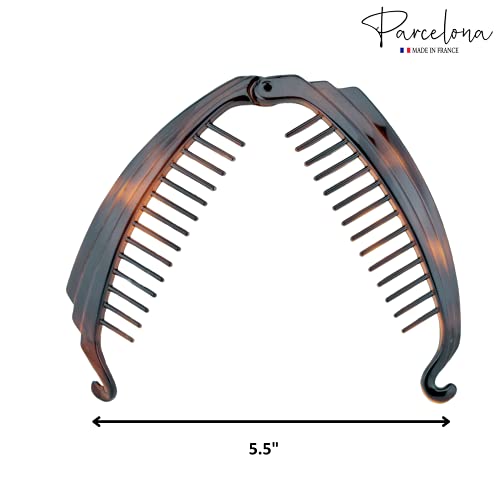 Pince banane en acétate de celluloïd 12,7 cm pour queue de cheval premium - 5