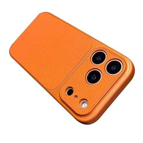 Protection objectif pour iPhone 17 Pro : étui mince en cuir motif litchi pour réunion
