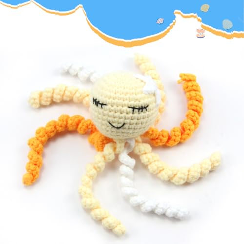 Image of Handmade Crochet Octopus for NICU Baby & Preemies, Gift for Baby (Yellow) | Preemie Gifts, Scent Bonding Keepsake for Baby, NICU Separation Gift, Soft Comfort Gift for Newborn, NICU Baby Essentials