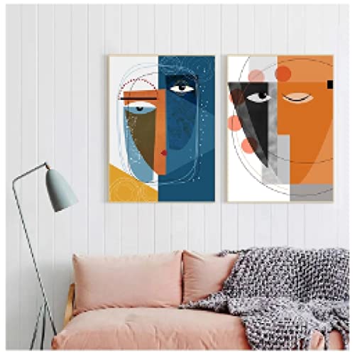 Carteles estéticos de caras geométricas abstractas para decorar paredes vacías 2