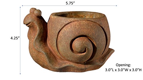 image for Classic Home and Garden 9/3471R/1 Snail Planter, Small Rust