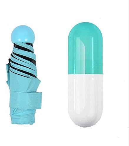 SNEPCOM(1 pc Ultra Lights and Small Mini Umbrella with Cute Capsule Case,5 Folding Compact Pocket Umbrella, Especially for Kids.