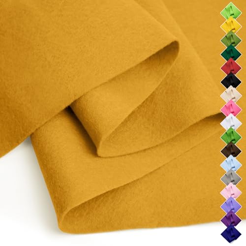 Image of Soft Felt Fabric Sheet 18 inch x 36 inch, 1.6mm Acrylic Craft Felt, Gold | Soft Thick Felt by The Yard, Large Precut Sheet, Nonwoven Fabric for Sewing DIY Crafts, Classroom & Home Decor