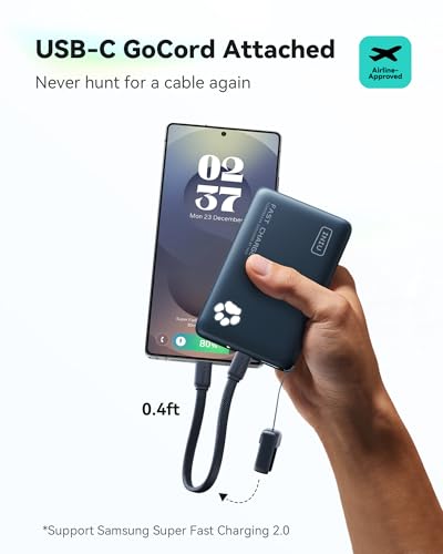 INIU 45W Fast Charging Portable Charger, Smaller 10000mAh Travel Power Bank | Flight-Safe, Detachable USB C Cable, Travel Essential, External Battery Phone Pack for iPhone 17 Samsung S26 iPad etc, Blue - Image 5