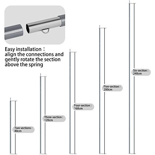 Unigear Conjunto de Vara de Tenda Telescópica de 2 Vara de Alumínio para Tarp, Tenda, Toldo, Campism